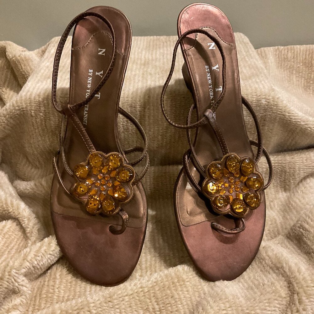 NYT By New York Transit Wedge Heel Sandal - Size 8M